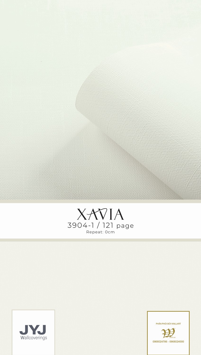 Giấy dán tường giả vải màu trắng Xavia 3904-1